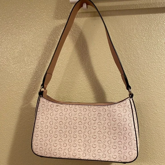 Guess Pink Shoulder Bag with Monogram Pattern - Picture 2 of 7